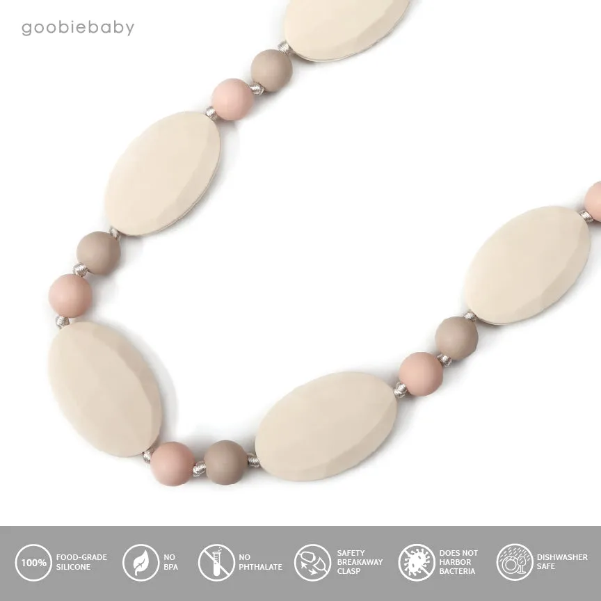 Emma Teething Necklace - Peach/Cream/Oatmeal