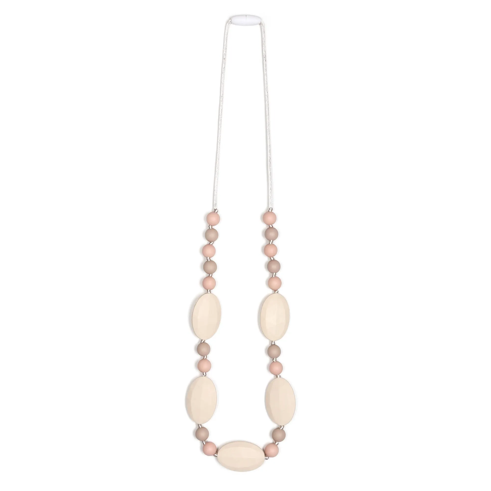 Emma Teething Necklace - Peach/Cream/Oatmeal