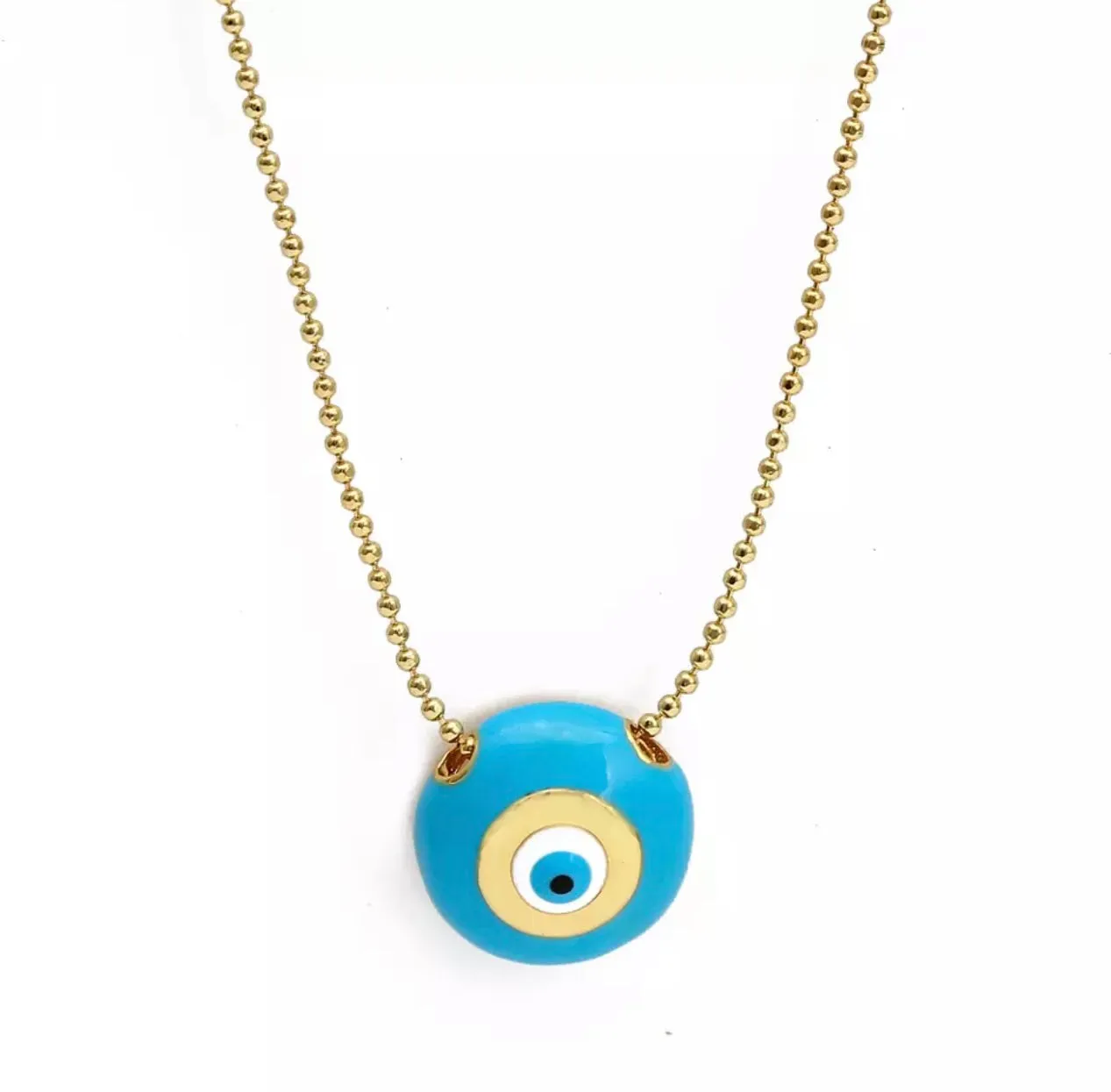 Enameled Turkish Eye Necklace  310-7 | Erika Williner Designs