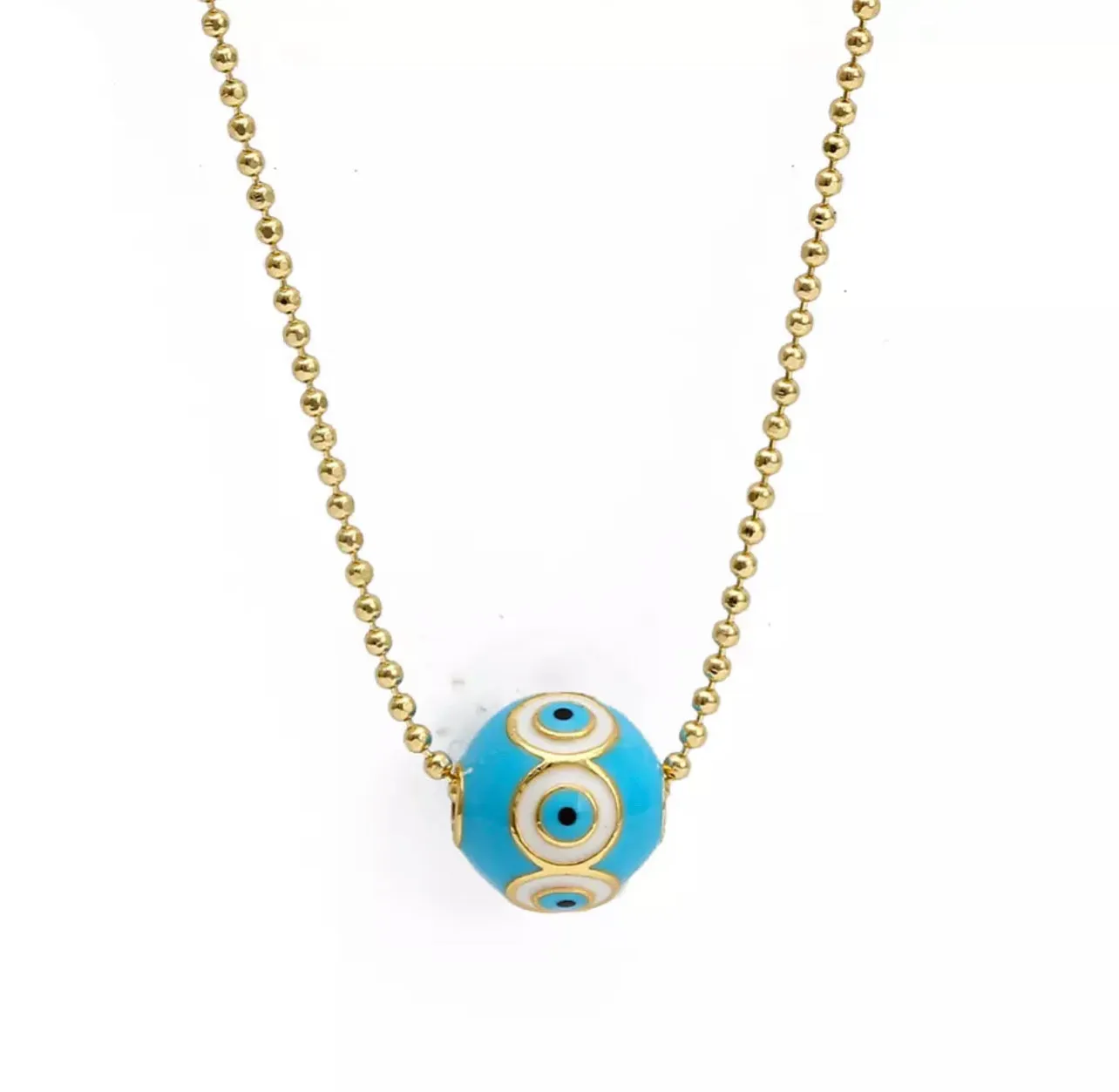 Enameled Turkish Eye Necklace  310-7 | Erika Williner Designs