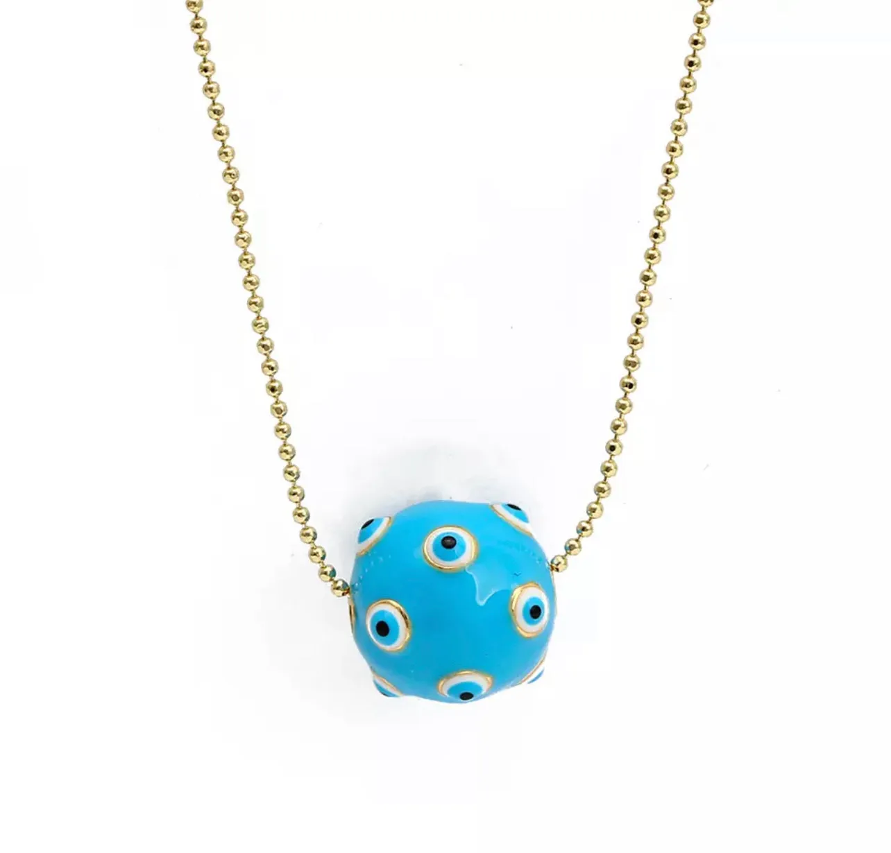 Enameled Turkish Eye Necklace  310-7 | Erika Williner Designs