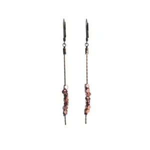 Faceted Bead Earrings - Copper Plated