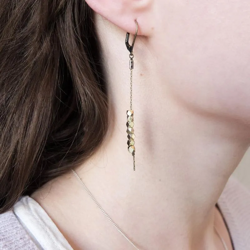 Faceted Bead Earrings - Gold Plated