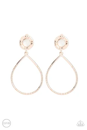 Fairytale Finish - Rose Gold Clip-On Earring