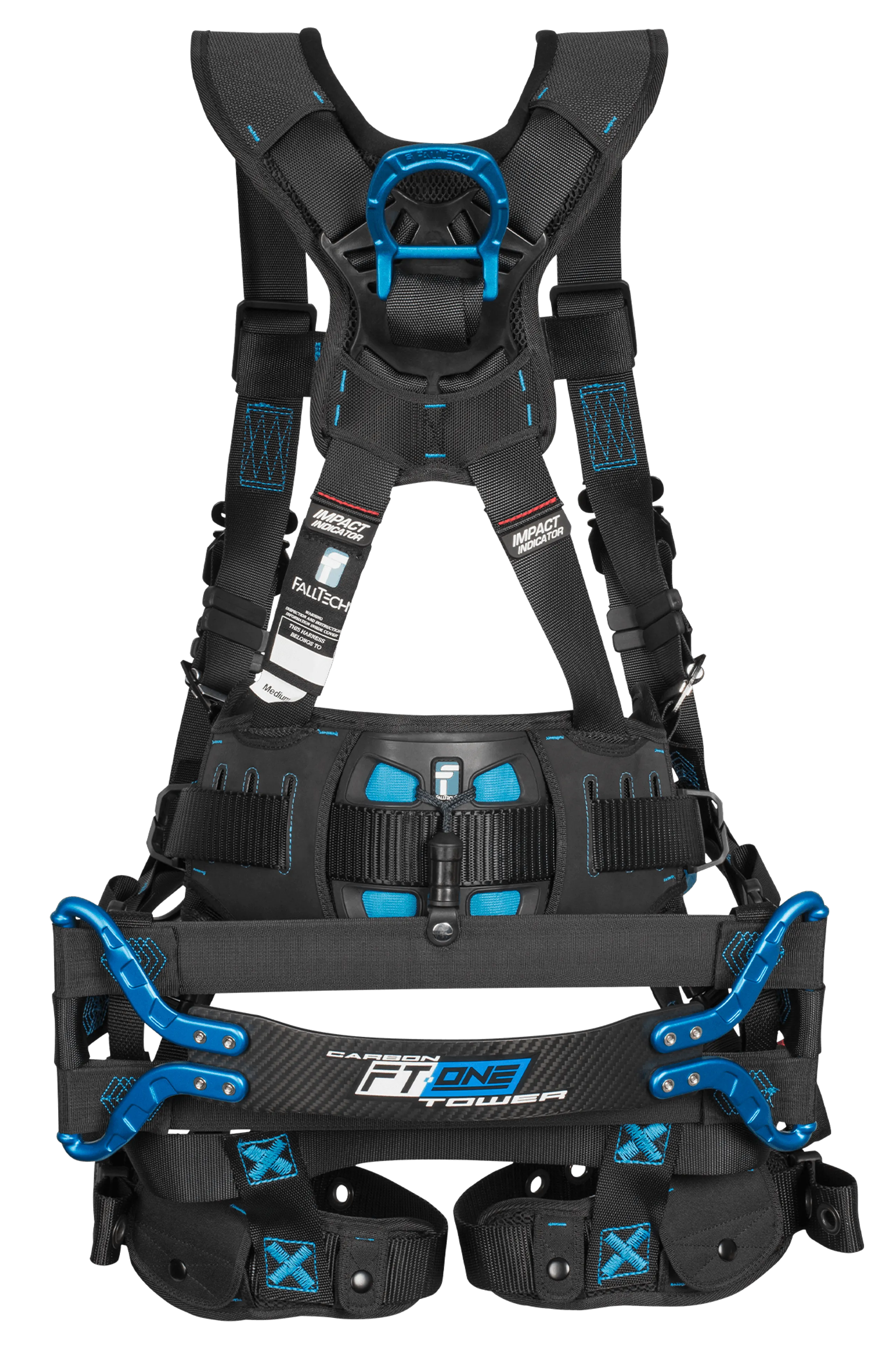 FallTech 8048 Carbon FT-One™ 6D Tower Climber Full Body Harness, Tongue Buckle Leg Adjustments