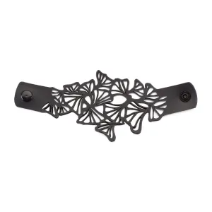 Fan Leaf Upcycled Rubber Clover Bracelet