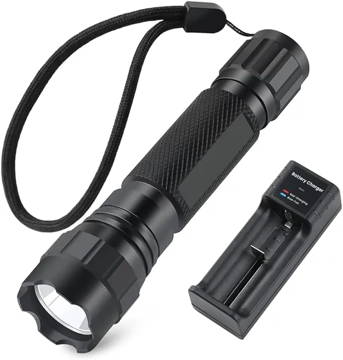 Feyachi FL21 Tactical Flashlight 1200 Lumen LED Flash Light Rechargeable Flashlight for Hunting Fishing Camping