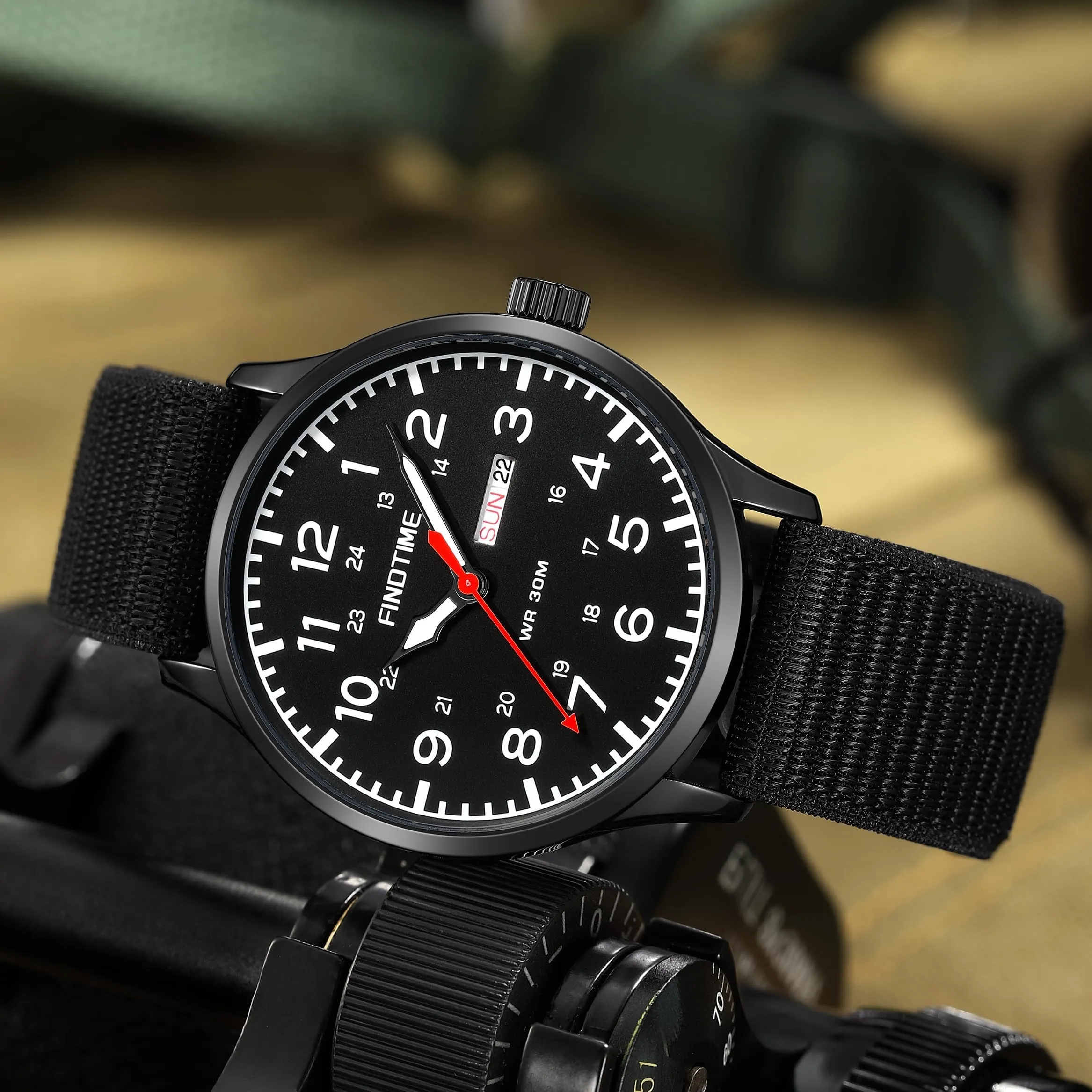 Findtime 3001A Men's Watch Military Analogue Watches Waterproof Sport Wristwatch Luminous Tactical Watches  Nylon Strap