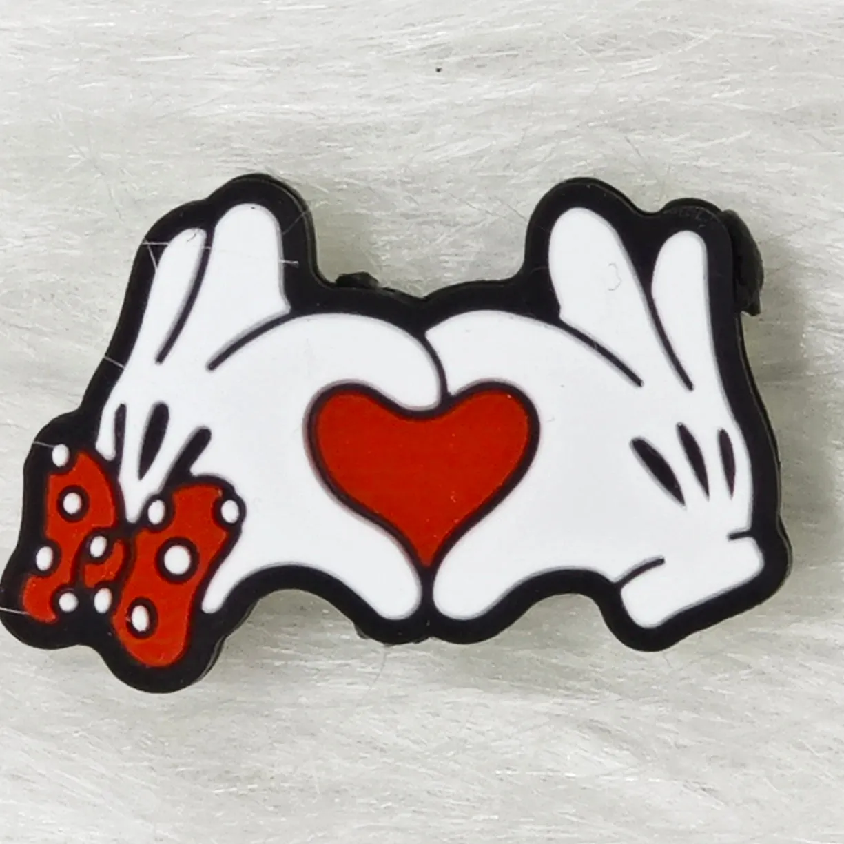 Finger heart silicone focal beads for Valentine's Day