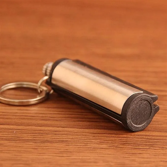 Fire Starter Lighter Waterproof Flint Match Outdoor Camping Permanent Metal Matchstick with Keychain(Without Fluid)