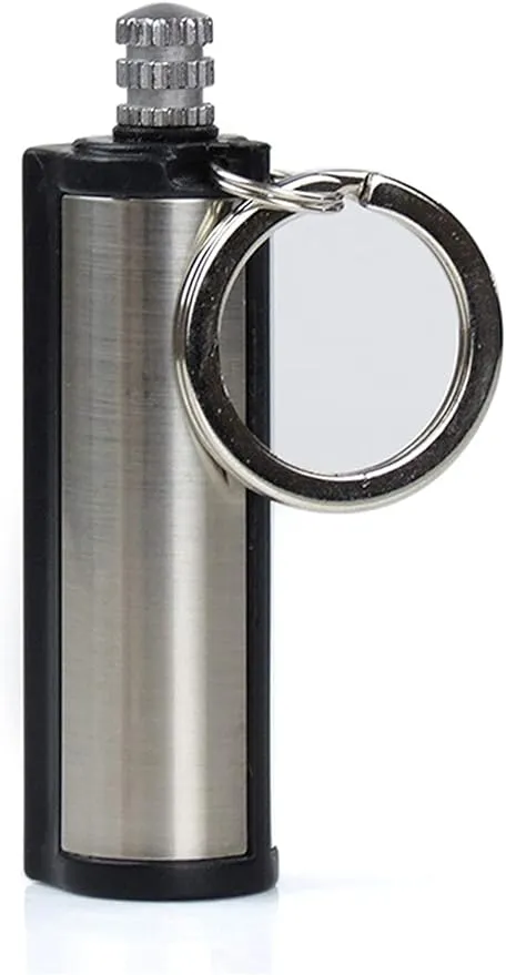 Fire Starter Lighter Waterproof Flint Match Outdoor Camping Permanent Metal Matchstick with Keychain(Without Fluid)