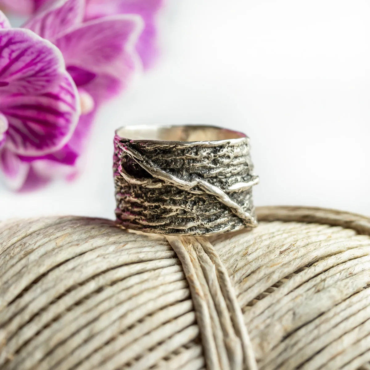 Forget Me Not Knot Fiber Ring