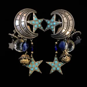 FRENCH 80s CELESTIAL CLIP ON EARRINGS