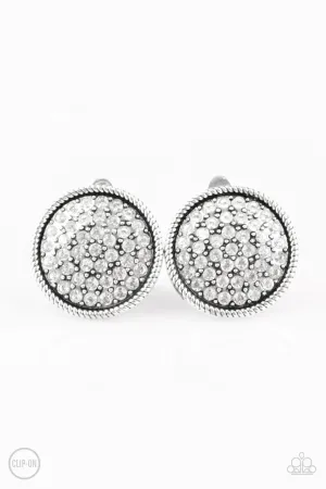 Gatsby, Who? White Paparazzi Clip-On Earrings