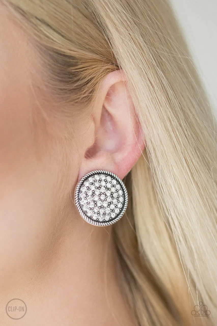 Gatsby, Who? White Paparazzi Clip-On Earrings