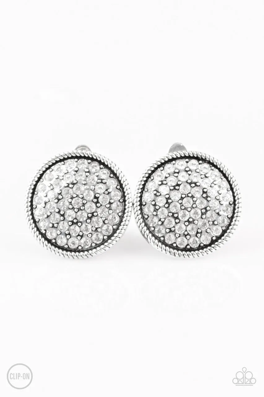 Gatsby, Who? White Paparazzi Clip-On Earrings