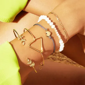 Geo Set 18K Gold Plated Bracelet - Made in Italy, Hypoallergenic & Comfort Fit Jewelry
