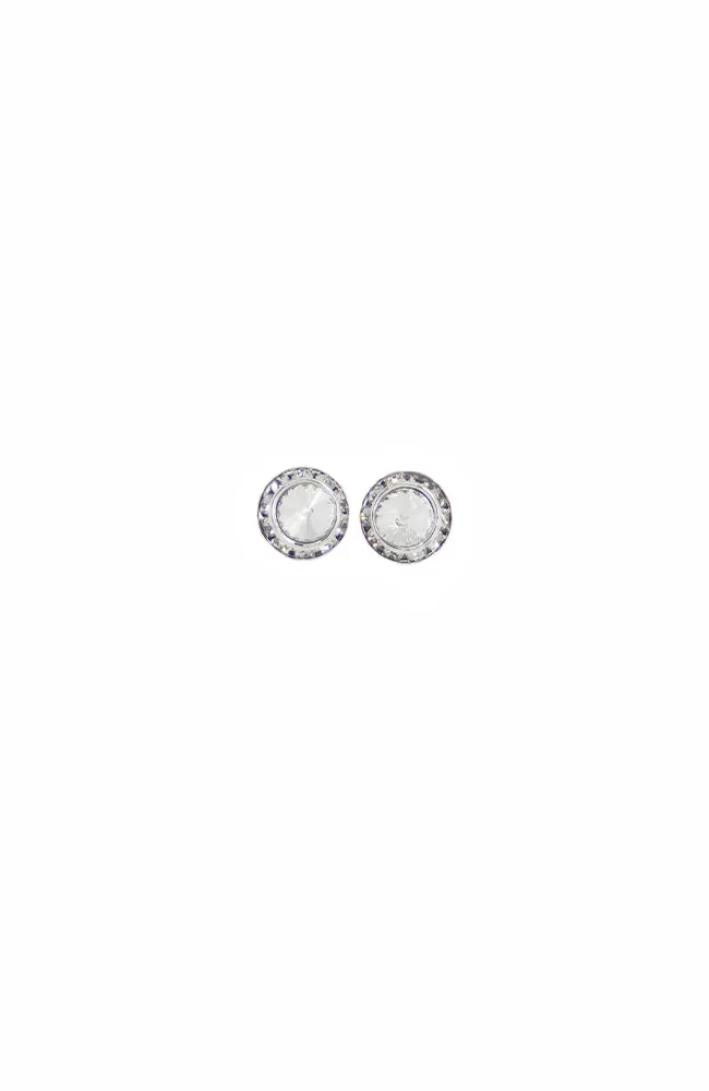 Glitter Pie Clear Crystal Clip On Earrings