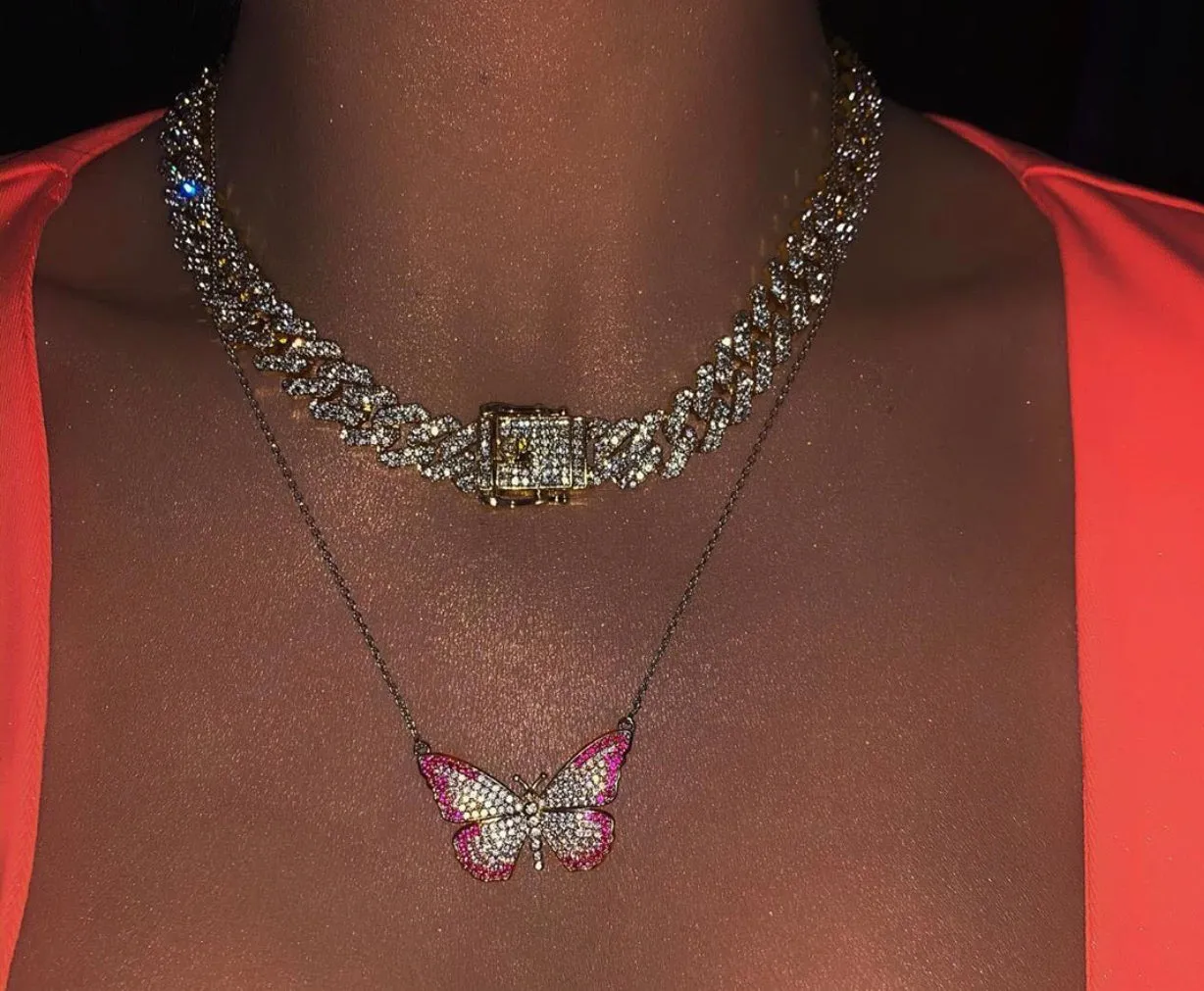Gold cuban chain necklace, blinged iced cuban necklace , Micro Paved 12mm S-Link Miami Cuban Necklaces Hiphop Men and women Iced necklace