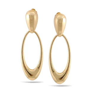 GOLD OVAL DROP CLIP-ON EARRINGS #SQ8697G