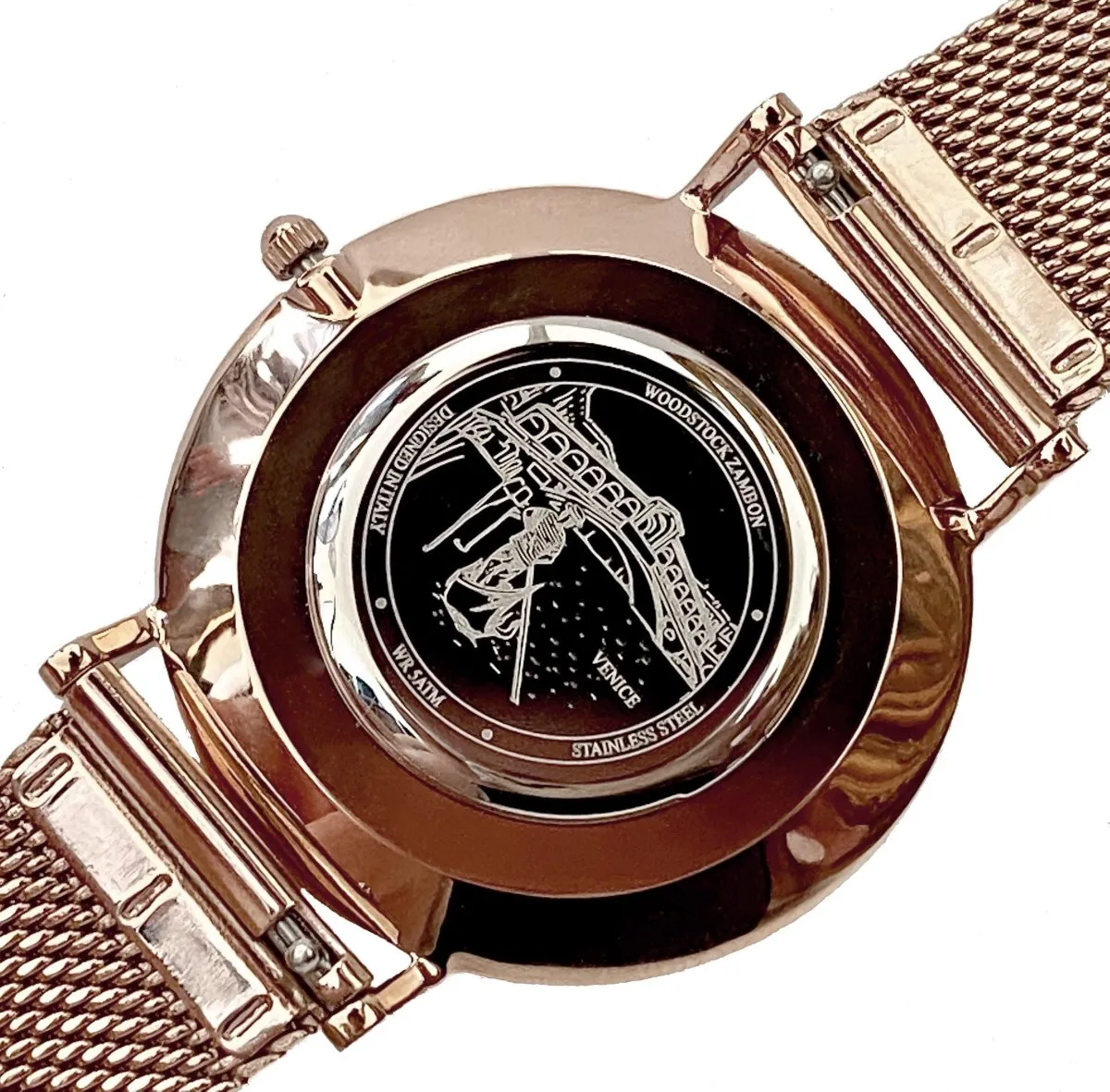 Golden Rose Wave Waterproof Watch