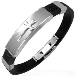 Greek Cross Rubber Bracelet