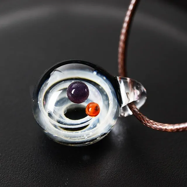 Handmade Cosmic Galaxy Glass Pendant