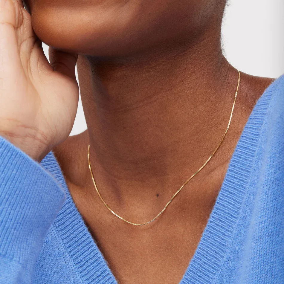 Hillberg & Berk Sterling Silver Gold Plated Box Chain
