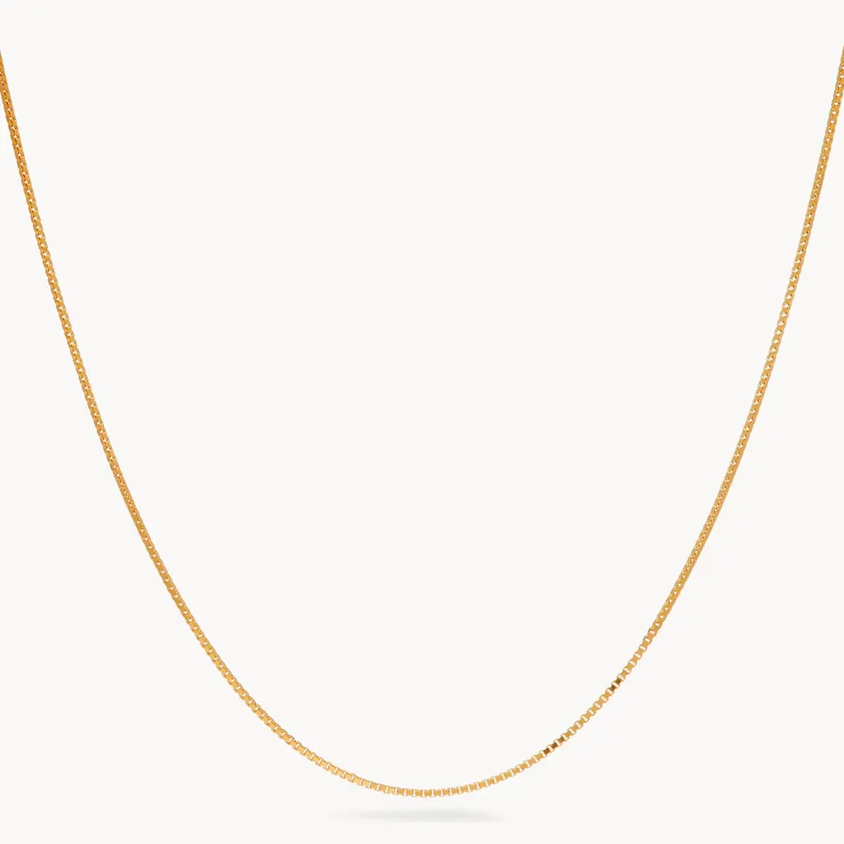 Hillberg & Berk Sterling Silver Gold Plated Box Chain