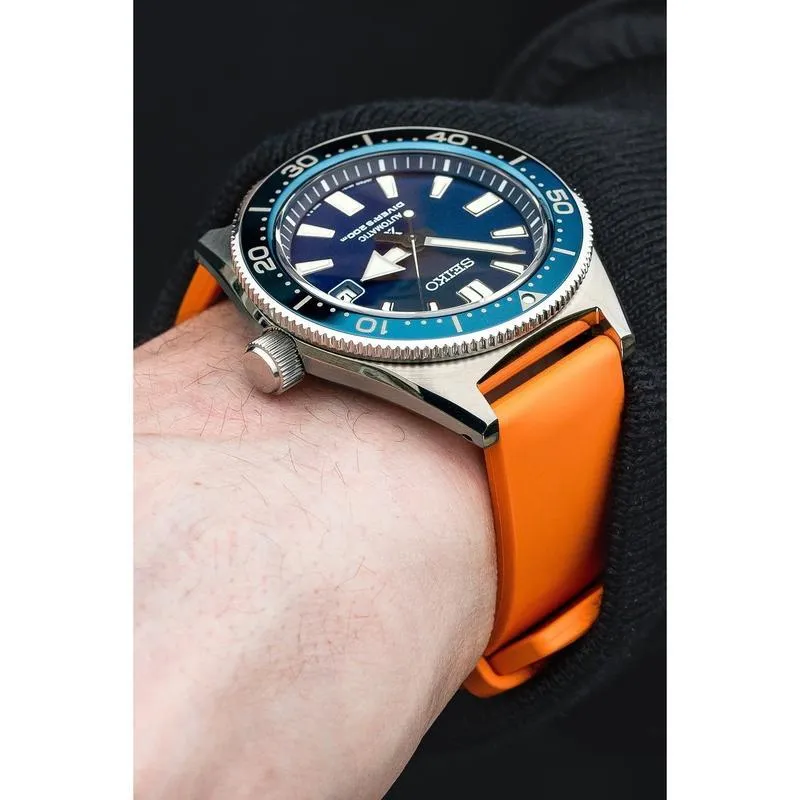 Hirsch PURE Natural Rubber Watch Strap in ORANGE