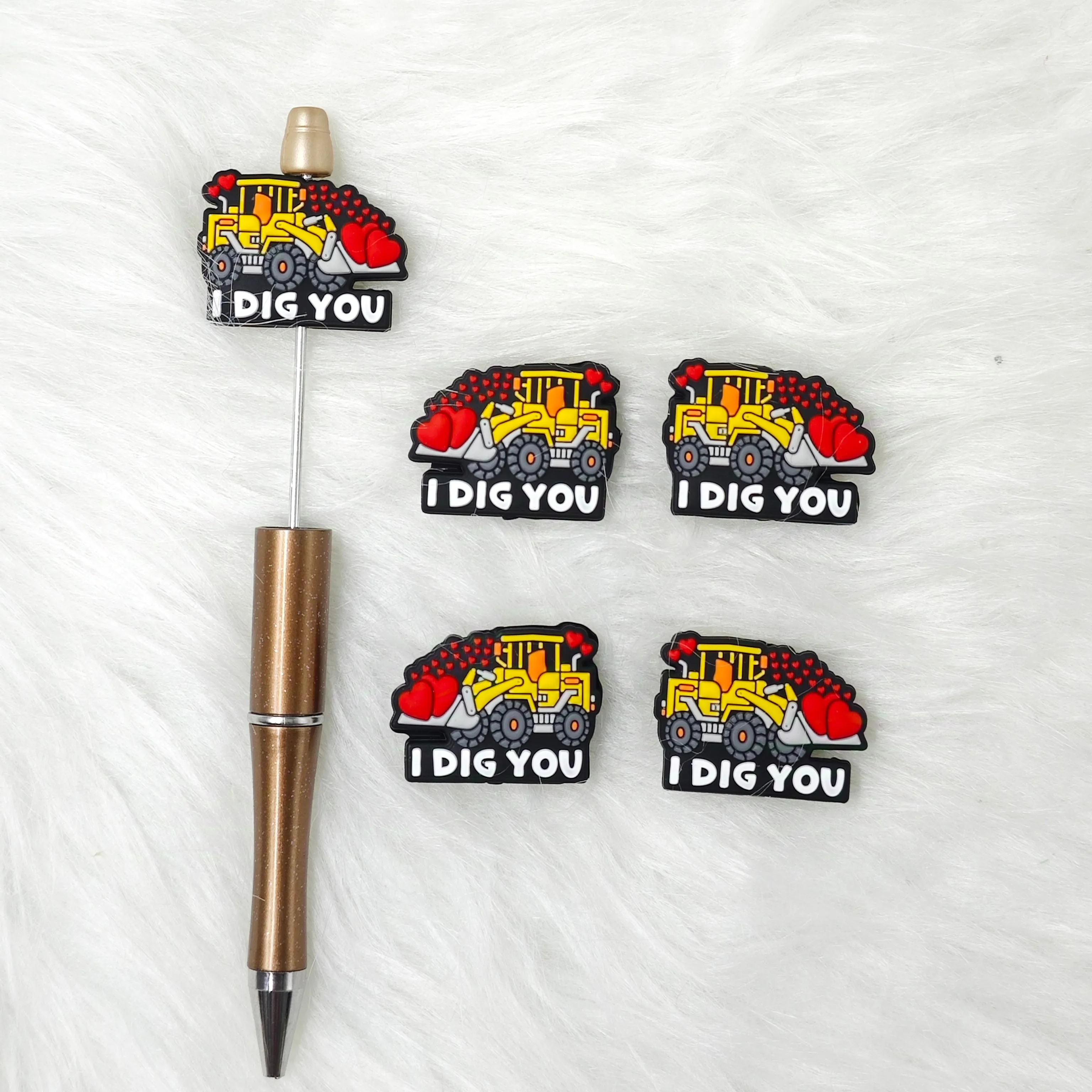 I dig you silicone focal beads  for Valentine's Day