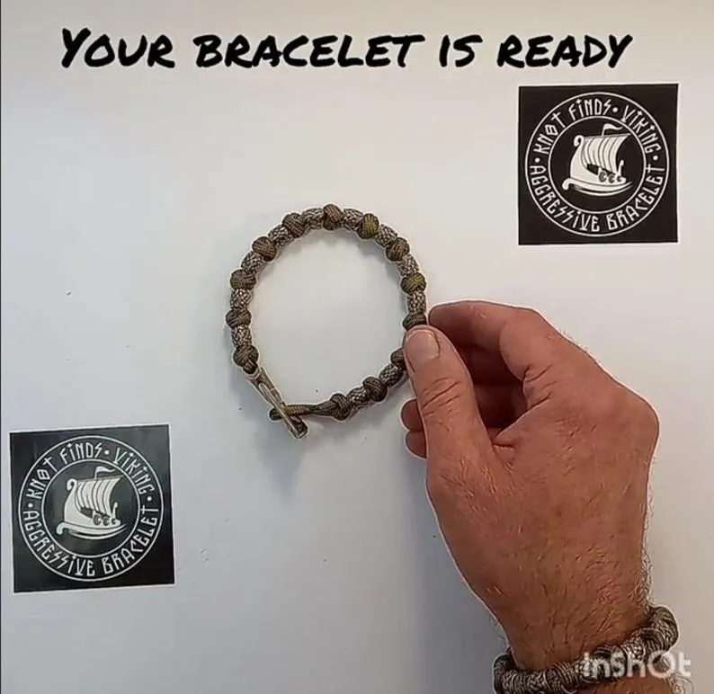 Instruction for the weaving paracord bracelet. Viking jewelry. Mens accessories. DIY gift. Tutorials weaving.