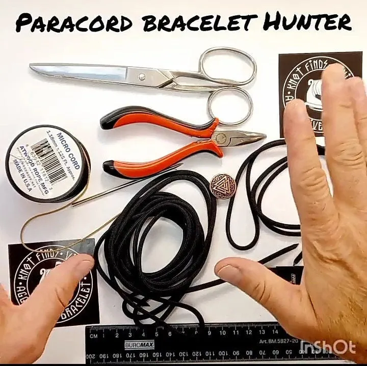 Instruction weaving for the weaving paracord bracelet Mad Max style. Viking jewelry. Valknut symbol.