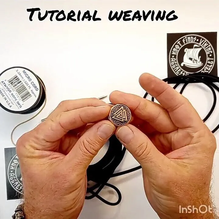 Instruction weaving for the weaving paracord bracelet Mad Max style. Viking jewelry. Valknut symbol.