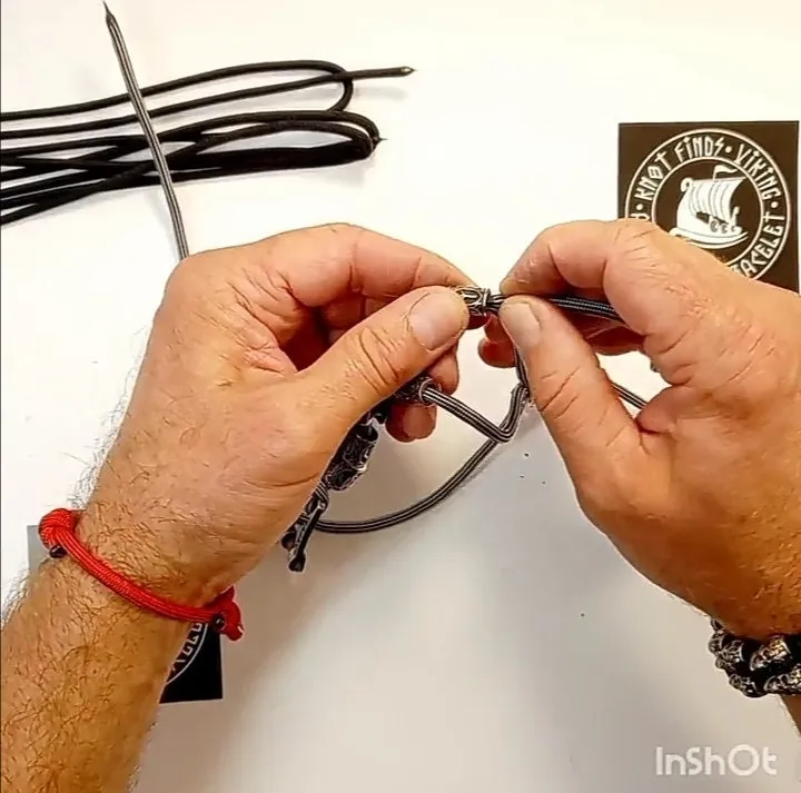 Instructions for creating a bracelet with your own hands. Tutorials weaving for paracord bracelet. Viking jewelry. Celtic knot.