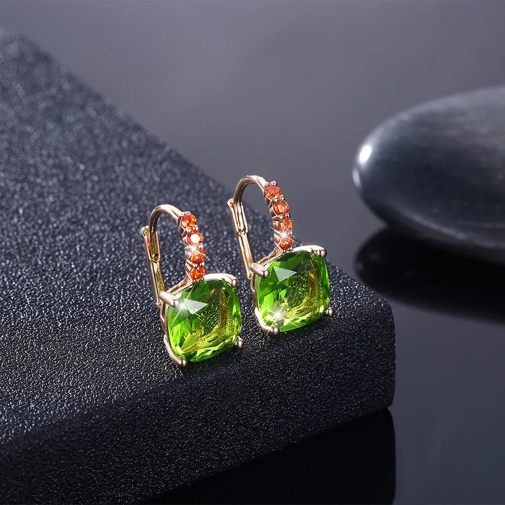 Iridescent Amethyst Ascher Cut Earrings in 14K Gold Plated - Hypoallergenic and Comfortable