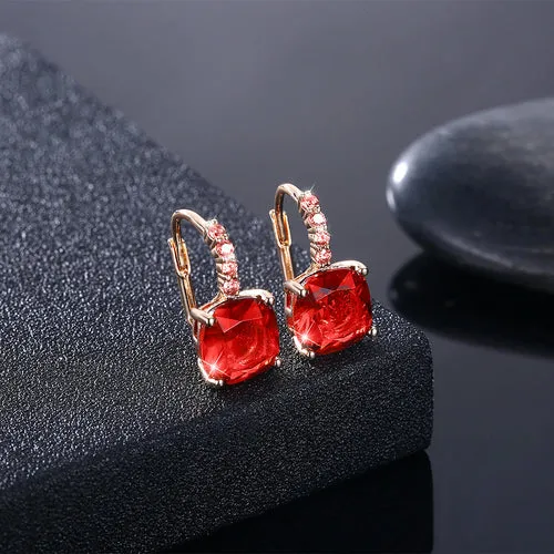 Iridescent Amethyst Ascher Cut Earrings in 14K Gold Plated - Hypoallergenic and Comfortable