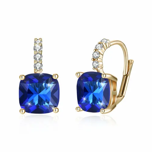 Iridescent Amethyst Ascher Cut Earrings in 14K Gold Plated - Hypoallergenic and Comfortable