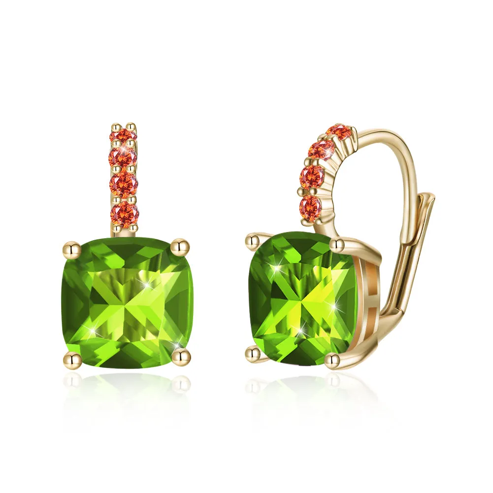 Iridescent Amethyst Ascher Cut Earrings in 14K Gold Plated - Hypoallergenic and Comfortable