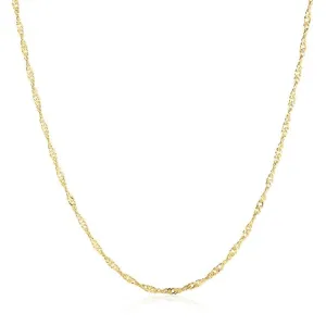 Italian Design 14K Gold Plated Chain Necklace - Hypoallergenic, Lead and Nickel-Free, 2mm Thickness, Spring Ring Clasp