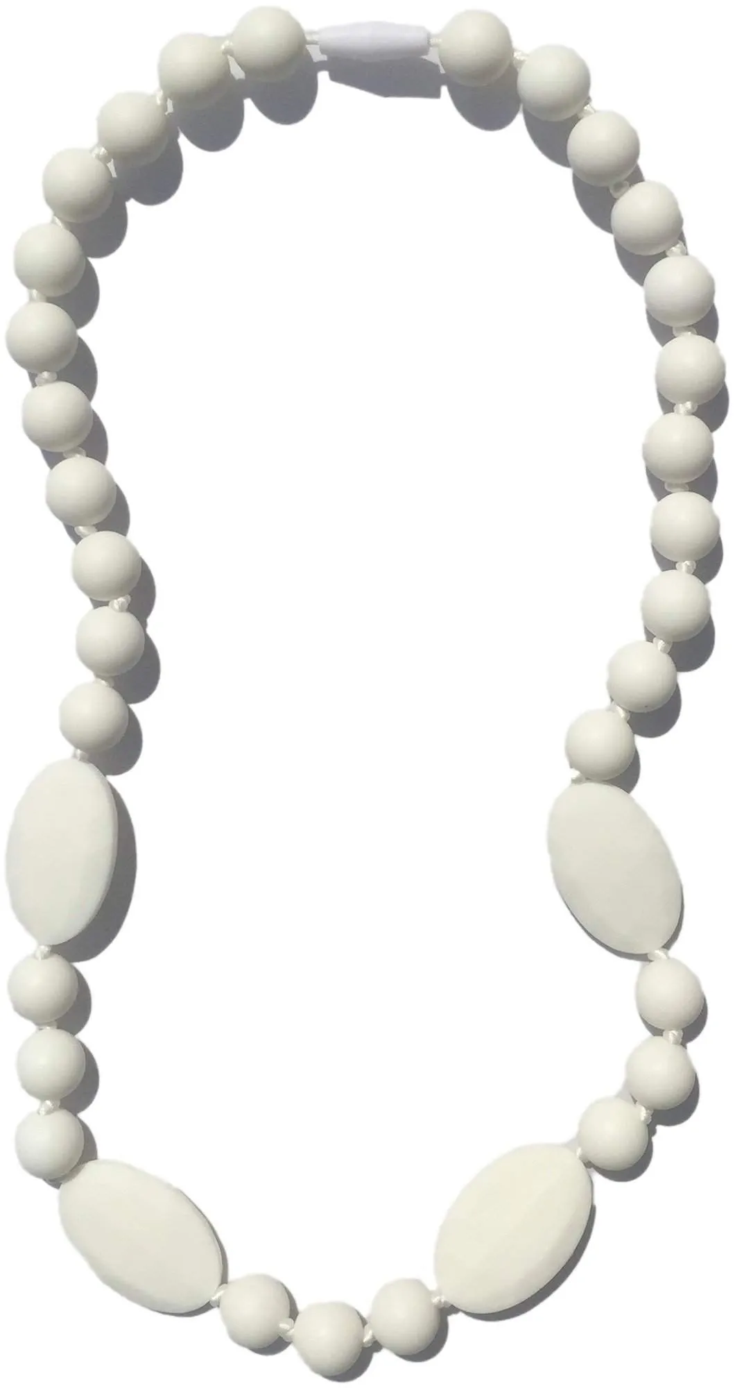 Jaden Silicone Teething Necklace - Fluffy Clouds (White)