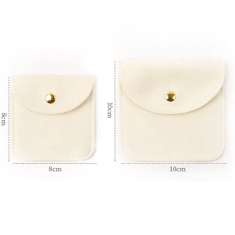 Jewellery Pouch Snap Button Soft Velvet Bag Envelope Jewelry Packaging Bag Wedding Gift Bracelet Necklace Earrings Rings Storage