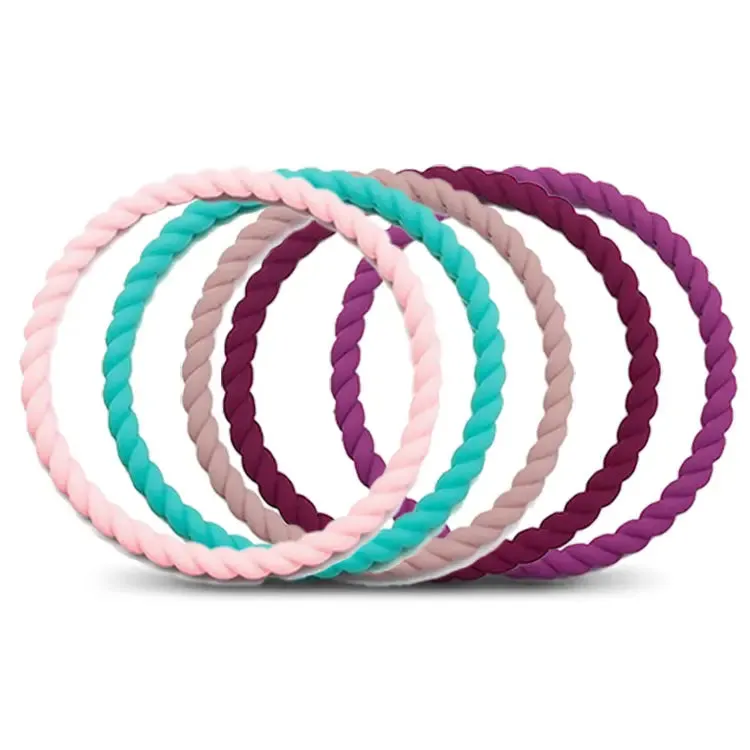Ladies Rope Silicone Bracelets 5 Pack