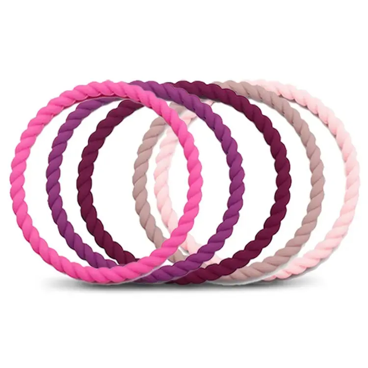 Ladies Rope Silicone Bracelets 5 Pack