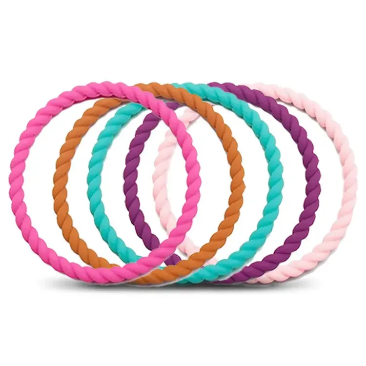 Ladies Rope Silicone Bracelets 5 Pack