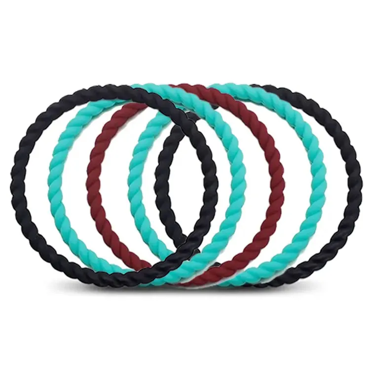 Ladies Rope Silicone Bracelets 5 Pack