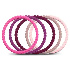 Ladies Rope Silicone Bracelets 5 Pack