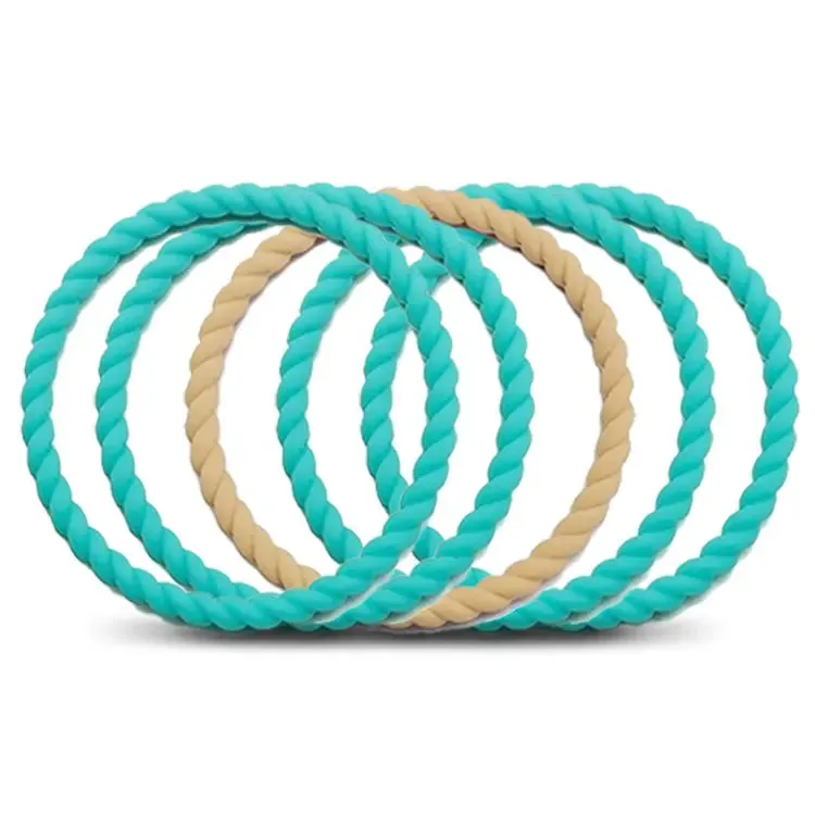 Ladies Rope Silicone Bracelets 5 Pack