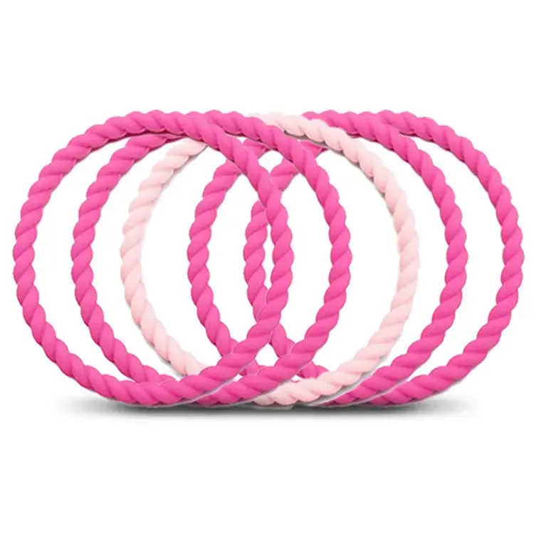 Ladies Rope Silicone Bracelets 5 Pack