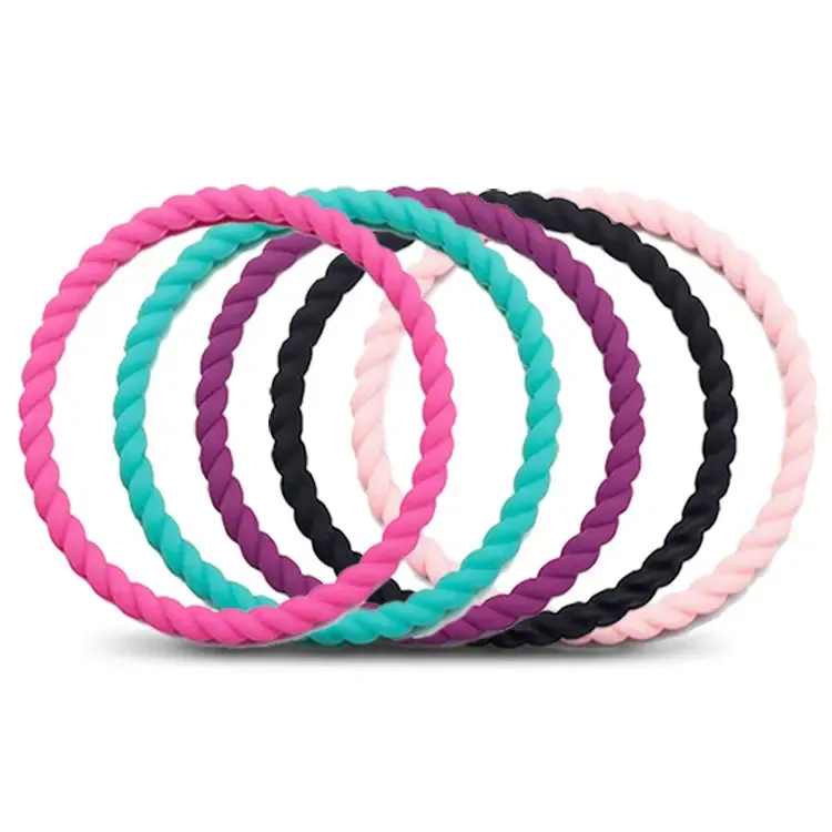 Ladies Rope Silicone Bracelets 5 Pack